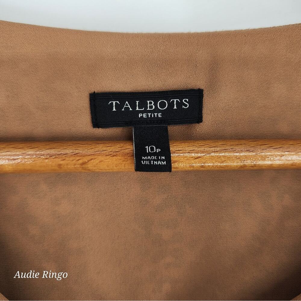 Talbots Leopard Print Ruffle Hem Dress Brown Black 10P - Picture 4 of 11